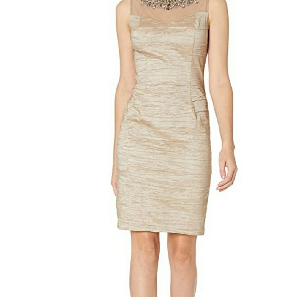 ElizaJ Taupe cocktail dress, sexy/sophisticated